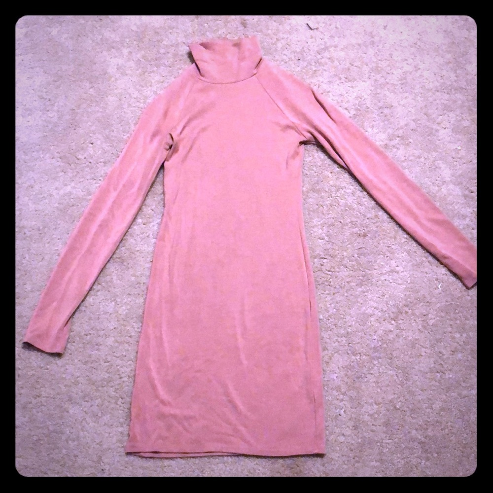 Dusty rose high neck dress